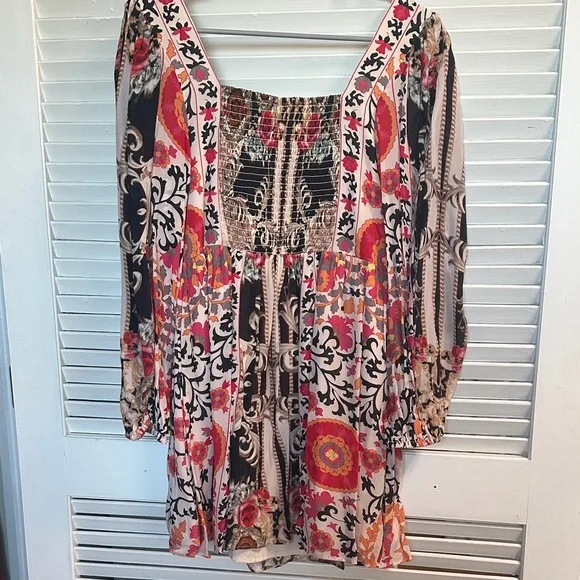Anthropologie Floral Bohemian Dress with Square Neckline - Picture 4 of 4
